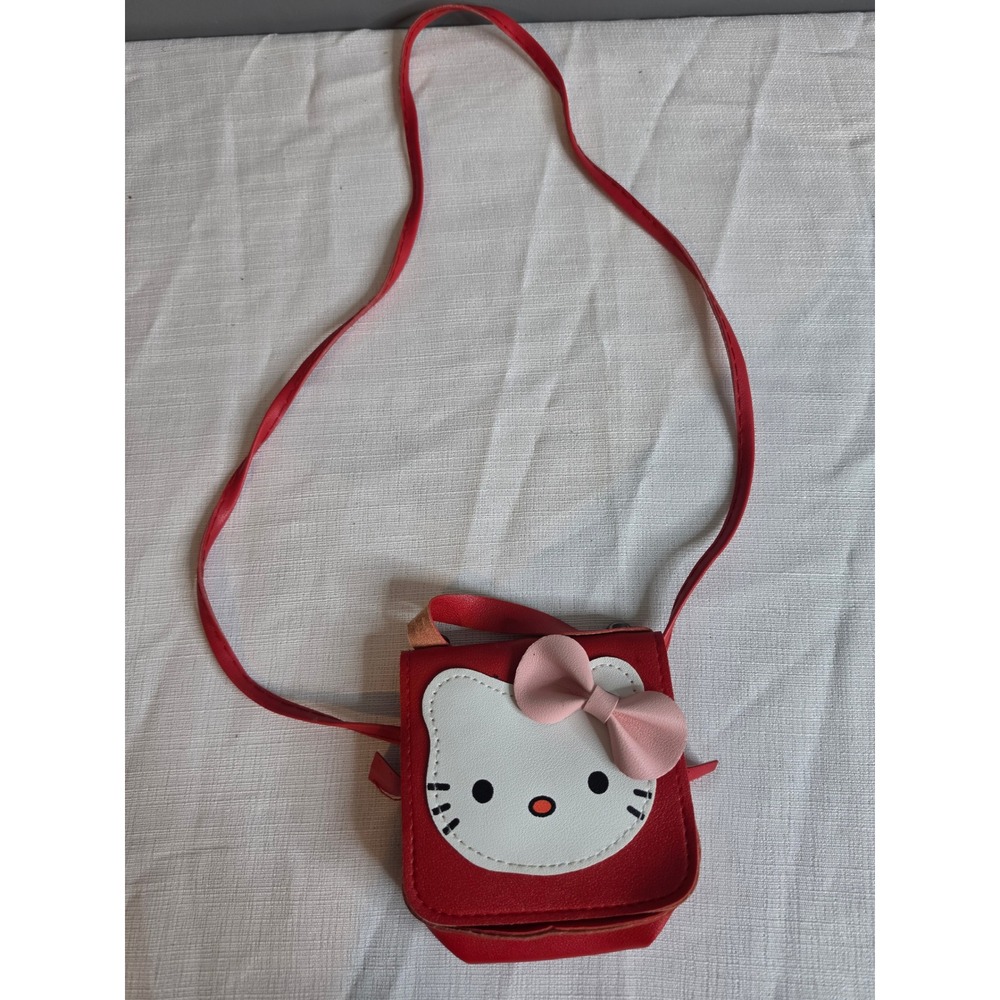 Hello Kitty Red Crossbody Mini Bag Pink Bow Sanrio Kawaii Accessory